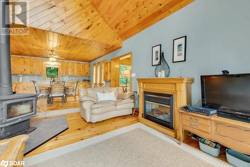 1018A Leisure Lane, Cloyne, ON - Indoor Photo Showing Living Room With Fireplace