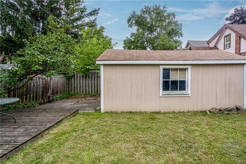 Concrete patio behind shed. - 76 Weir Street N, Hamilton, ON - Outdoor