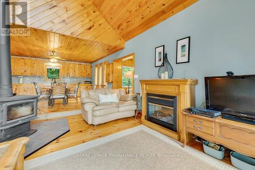 1018A Leisure Lane, North Frontenac, ON - Indoor Photo Showing Living Room With Fireplace