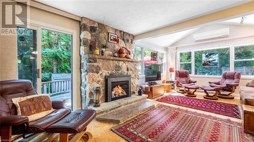 1 Park Street, South Bruce Peninsula, ON - Indoor Photo Showing Living Room With Fireplace