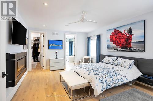 212 Pine Cove Road, Burlington (Roseland), ON - Indoor Photo Showing Bedroom With Fireplace