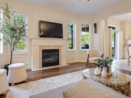 12 Coakwell Dr, Markham, ON - Indoor Photo Showing Living Room With Fireplace