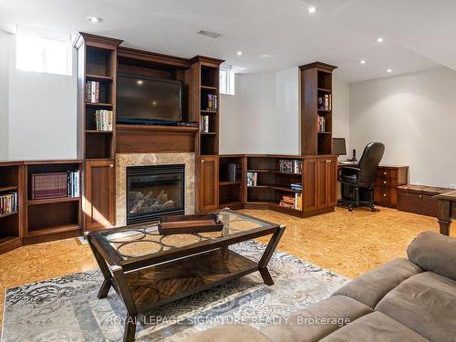 12 Coakwell Dr, Markham, ON - Indoor Photo Showing Living Room With Fireplace