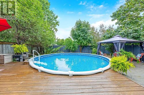 165 Tyler Avenue, Halton Hills (Acton), ON - Outdoor With Above Ground Pool With Deck Patio Veranda With Backyard