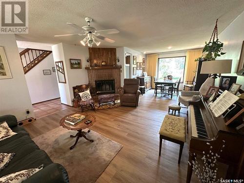 706 Donald Street, Hudson Bay, SK - Indoor Photo Showing Living Room With Fireplace