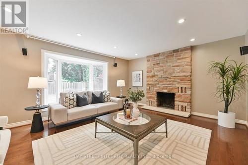 28 Delhi Crescent, Markham, ON - Indoor Photo Showing Living Room With Fireplace