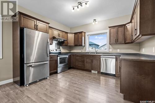 214 Wyant Lane, Saskatoon, SK - Indoor Photo Showing Kitchen With Stainless Steel Kitchen With Double Sink