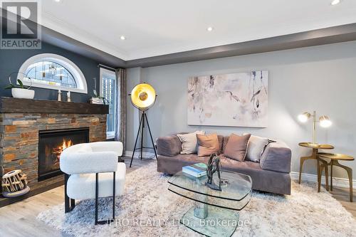 2097 Redstone Crescent, Oakville, ON - Indoor Photo Showing Living Room With Fireplace