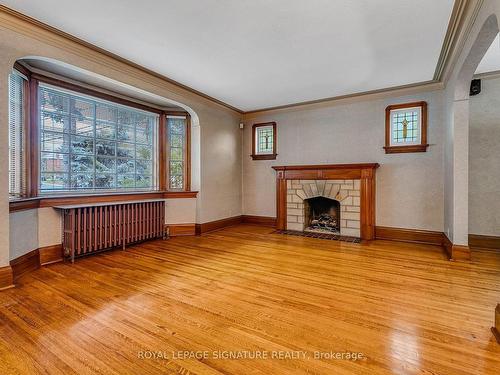 221 Hanna Rd, Toronto, ON - Indoor Photo Showing Living Room With Fireplace