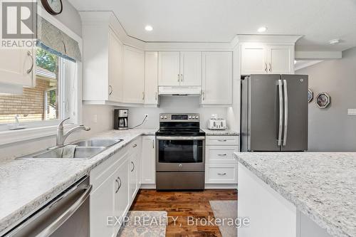 Beautiful white kitchen cupboards. - 295 Station Street, North Middlesex (Parkhill), ON - Indoor Photo Showing Kitchen With Double Sink With Upgraded Kitchen