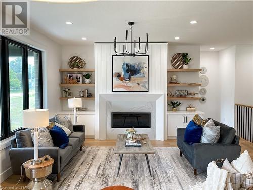 91 Allister Drive, Middlesex Centre (Kilworth), ON - Indoor Photo Showing Living Room With Fireplace