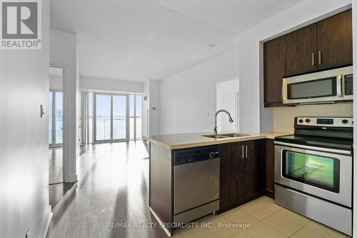 3108 - 50 Absolute Avenue, Mississauga, ON - Indoor Photo Showing Kitchen With Stainless Steel Kitchen With Double Sink