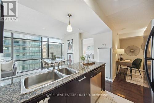 902 - 37 Grosvenor Street, Toronto (Bay Street Corridor), ON - Indoor Photo Showing Kitchen With Double Sink