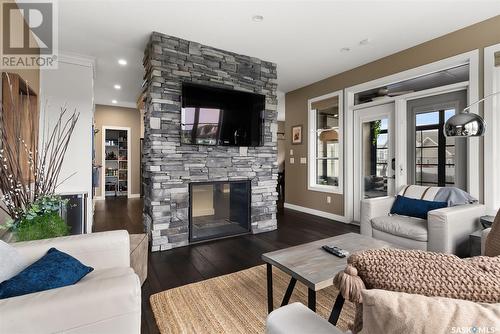 5245 Aviator Crescent, Regina, SK - Indoor Photo Showing Living Room With Fireplace