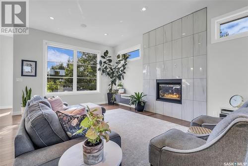 803 Paton Avenue, Saskatoon, SK - Indoor Photo Showing Living Room With Fireplace