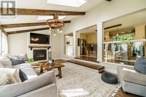 789 Old Mill Road, Kawartha Lakes, ON - Indoor Photo Showing Living Room With Fireplace