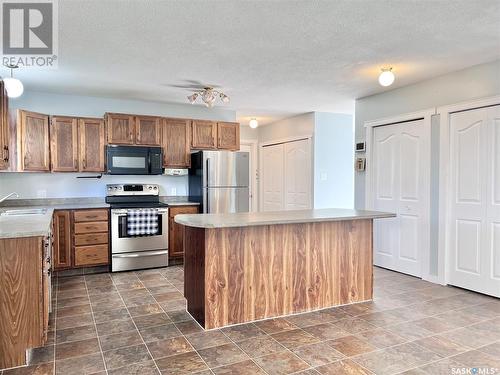 203 Cross Street N, Outlook, SK - Indoor Photo Showing Kitchen With Double Sink