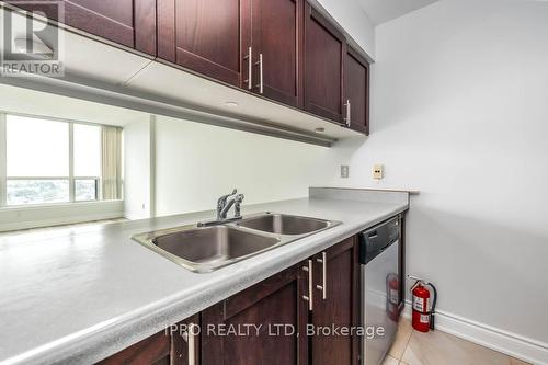 909 - 10 Laurelcrest Street, Brampton, ON - Indoor Photo Showing Kitchen With Double Sink