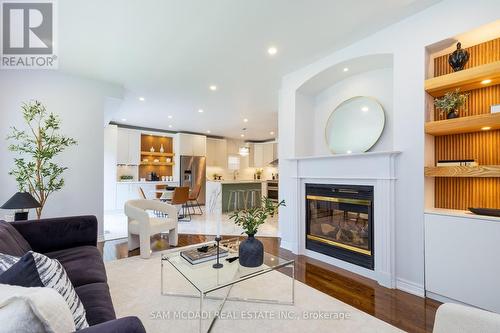 3875 Candlelight Drive, Mississauga, ON - Indoor Photo Showing Living Room With Fireplace