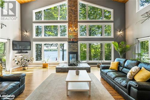 1047 Balmoral Lane, Gooderham, ON - Indoor Photo Showing Living Room With Fireplace