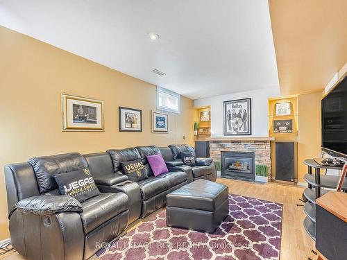 387 Emms Dr, Barrie, ON - Indoor Photo Showing Living Room With Fireplace