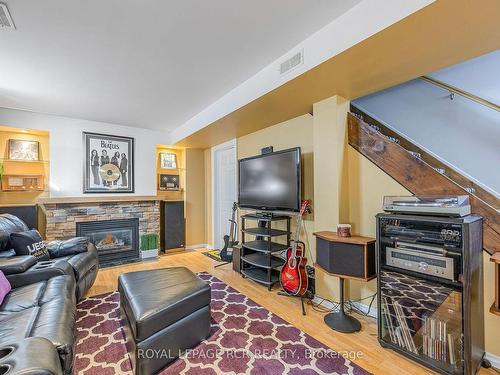 387 Emms Dr, Barrie, ON - Indoor Photo Showing Living Room With Fireplace