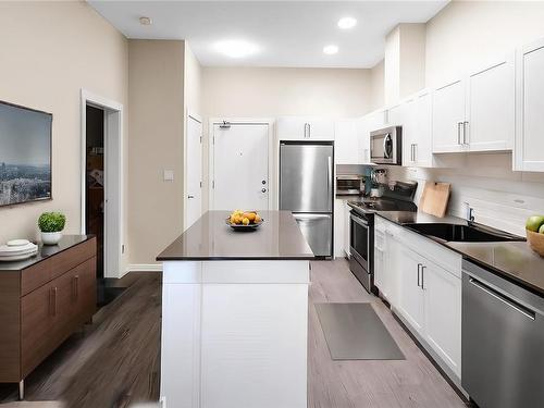 204-2843 Jacklin Rd, Langford, BC - Indoor Photo Showing Kitchen With Stainless Steel Kitchen With Upgraded Kitchen