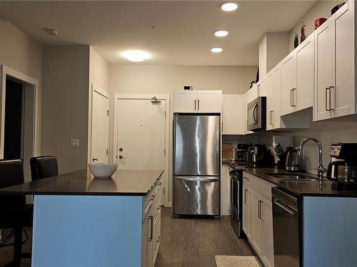 204-2843 Jacklin Rd, Langford, BC - Indoor Photo Showing Kitchen With Stainless Steel Kitchen With Double Sink