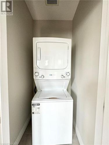 Stackable laundry for main floor - 403 Normanton Street, Port Elgin, ON - Indoor Photo Showing Laundry Room