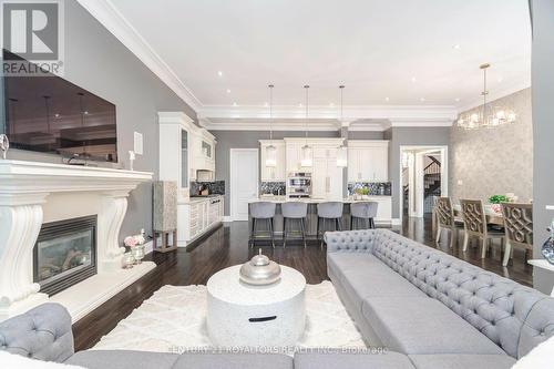 6 Hickory Ridge Court, Brampton (Credit Valley), ON - Indoor Photo Showing Living Room With Fireplace