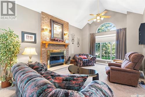 315 Humboldt Street, Jansen, SK - Indoor Photo Showing Living Room With Fireplace