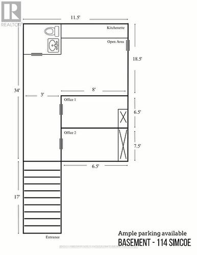 Lower - 114 Simcoe Street, Peterborough, ON 