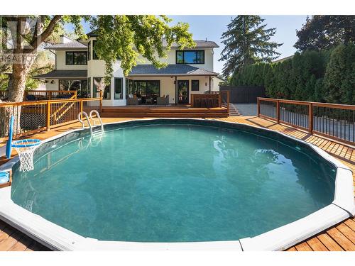 4796 Redridge Road, Kelowna, BC - Outdoor With Above Ground Pool With Deck Patio Veranda With Backyard With Exterior