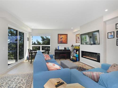 401-958 Pharoah Mews, Langford, BC - Indoor Photo Showing Living Room With Fireplace