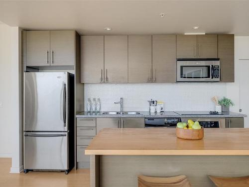 201-391 Tyee Rd, Victoria, BC - Indoor Photo Showing Kitchen With Double Sink With Upgraded Kitchen