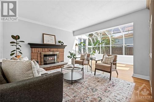 1317 Prestone Drive, Ottawa, ON - Indoor Photo Showing Living Room With Fireplace