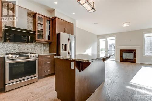 133 Boundstone Way, Kanata, ON - Indoor Photo Showing Kitchen With Fireplace With Upgraded Kitchen