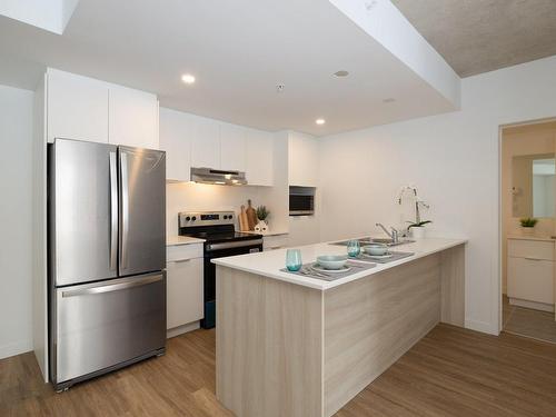 Cuisine - 215-5250 Boul. Henri-Bourassa O., Montréal (Saint-Laurent), QC - Indoor Photo Showing Kitchen With Double Sink