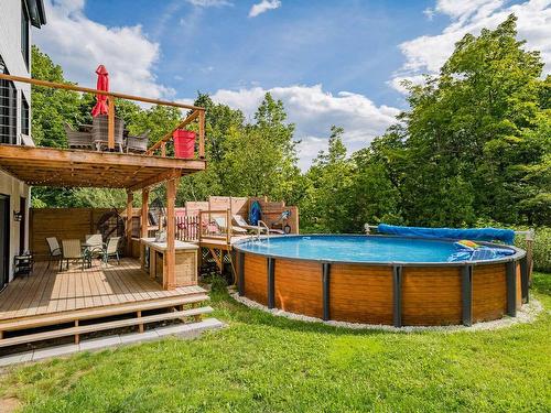 Pool - 250 Rue De La Station, Neuville, QC - Outdoor With Above Ground Pool With Backyard