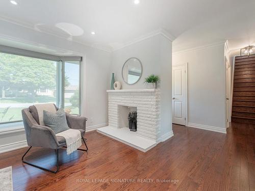 137 Sunny Slope Ave, Toronto, ON - Indoor Photo Showing Living Room With Fireplace