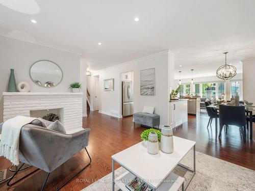 137 Sunny Slope Ave, Toronto, ON - Indoor Photo Showing Living Room With Fireplace