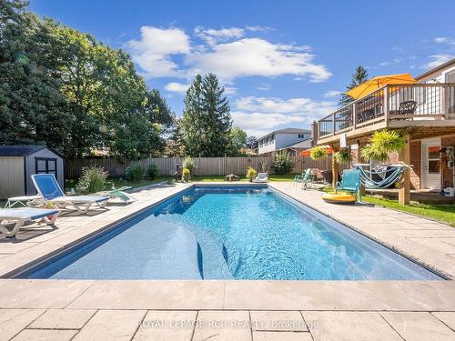 5 Birch St, Orangeville, ON - Outdoor With In Ground Pool With Deck Patio Veranda With Backyard