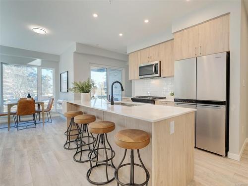 414-654 Granderson Rd, Langford, BC - Indoor Photo Showing Kitchen With Stainless Steel Kitchen With Upgraded Kitchen