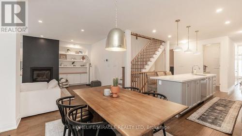 98 Franklin Trail, Barrie, ON - Indoor Photo Showing Dining Room With Fireplace