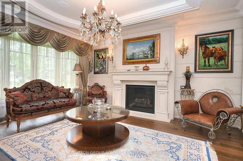 883 Parkland Avenue, Mississauga, ON - Indoor Photo Showing Living Room With Fireplace