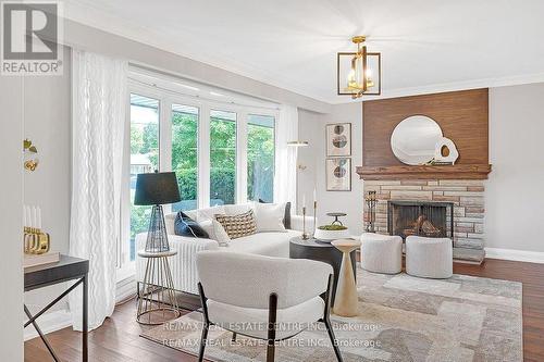 228 Plumtree Drive, Burlington, ON - Indoor Photo Showing Living Room With Fireplace