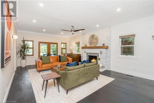 12889 15Th Sideroad, Georgetown, ON - Indoor Photo Showing Living Room With Fireplace