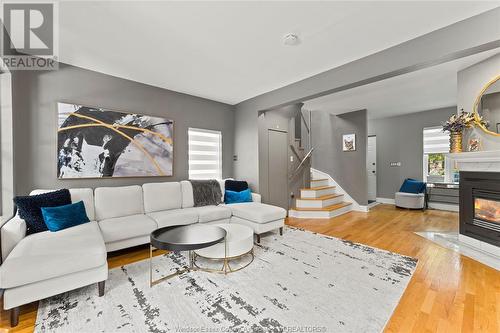 859 Monmouth, Windsor, ON - Indoor Photo Showing Living Room With Fireplace