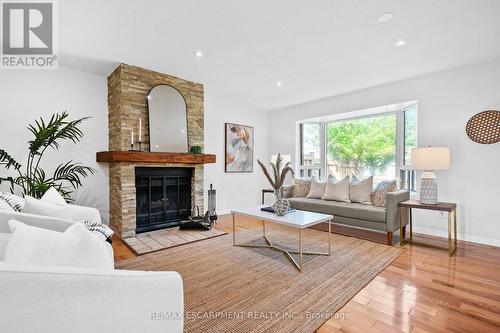 46 Glenvale Boulevard, Brampton, ON - Indoor Photo Showing Living Room With Fireplace