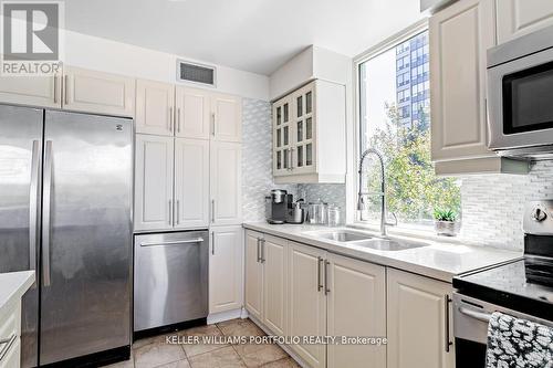 201 - 28 Pemberton Avenue, Toronto, ON - Indoor Photo Showing Kitchen With Stainless Steel Kitchen With Double Sink